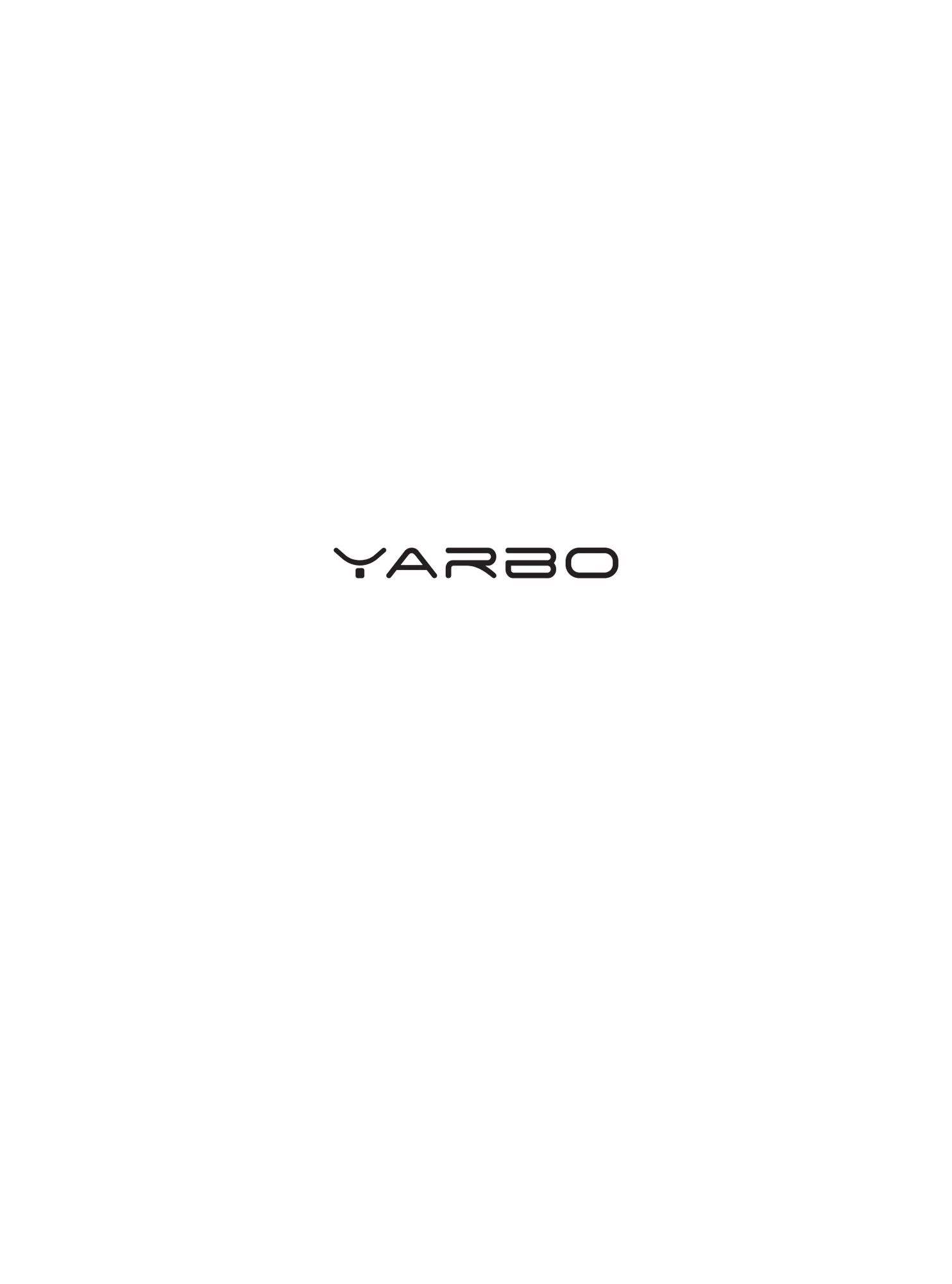 白地の中央にYARBOロゴだけを配置したブランド扉